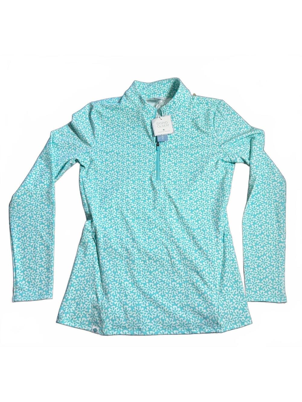 SIGRID OLSEN 1/4 zip golf tennis UPF 50+ sun protection pull over shirt size XS